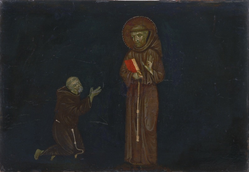 Monk before Saint Francis
